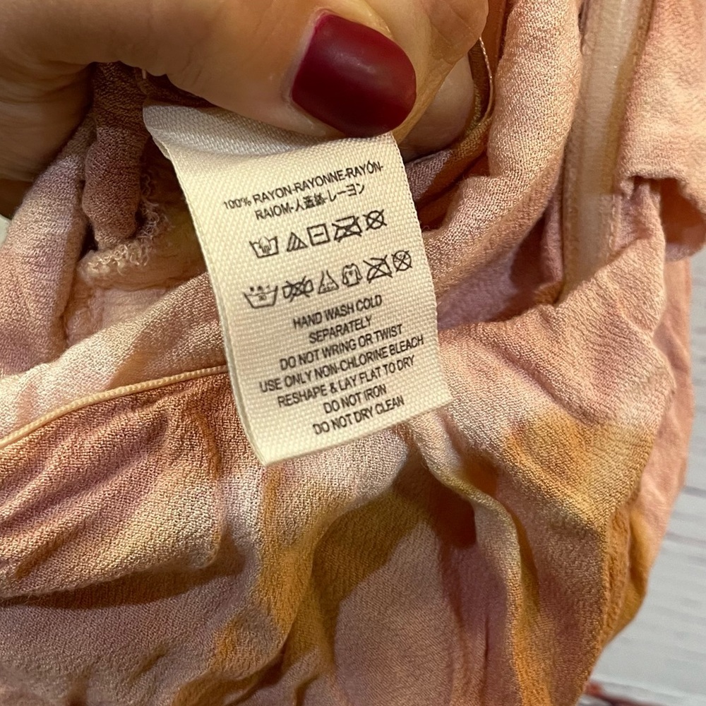 NEW Free People Just Float Tie Dye Strapless Jumpsuit in Peach - size small - Picture 10 of 11